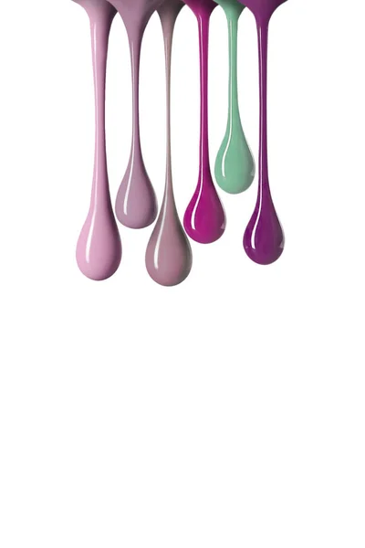Palette of shiny pastel nail polish isolated on white — Stock Photo