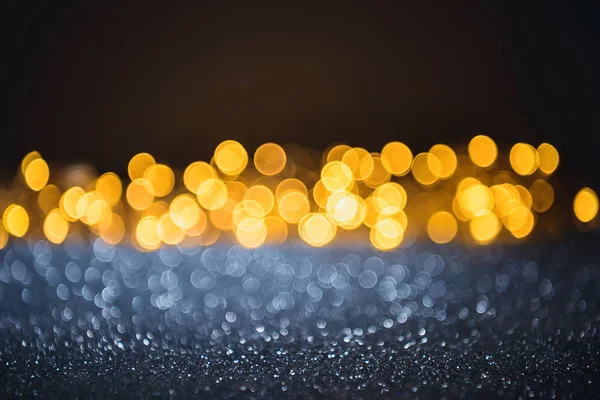 Selective focus of blurred sparkling lights and bokeh — Stock Photo