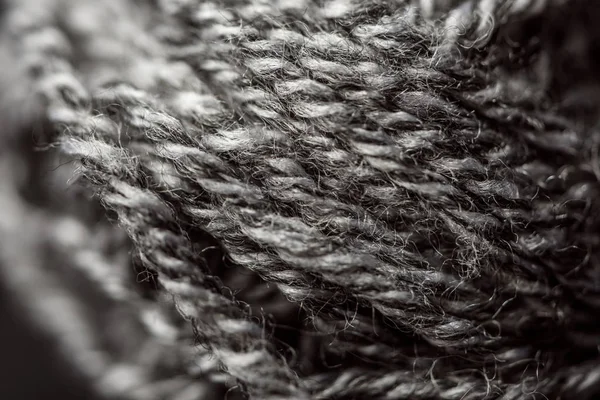 Full frame of grey yarn texture as background — Stock Photo