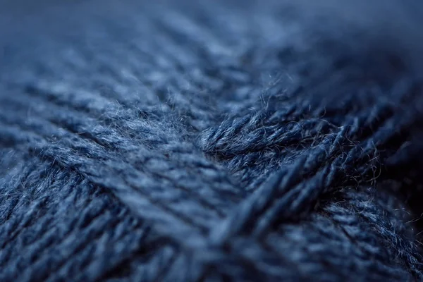 Full frame of blue yarn texture as background — Stock Photo