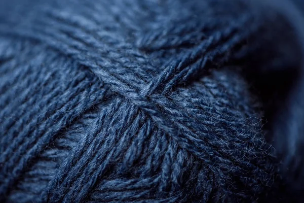 Full frame of blue yarn texture as background — Stock Photo