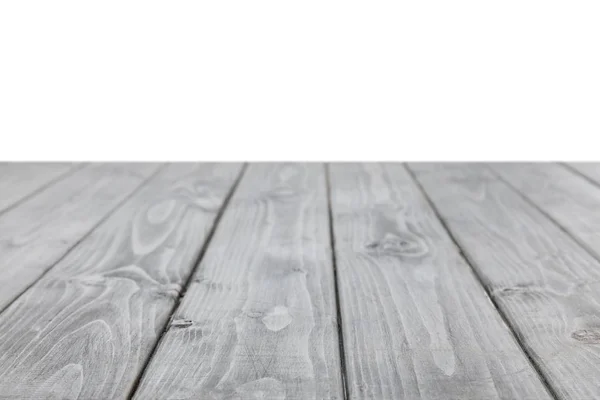 Superficie in legno rigato grigio su bianco — Foto stock