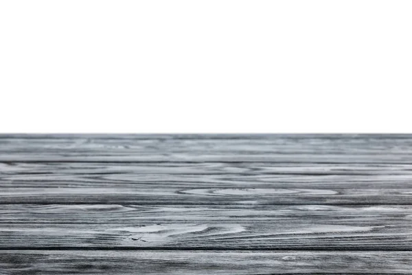 Fond texturé en bois rayé gris foncé sur fond blanc — Photo de stock