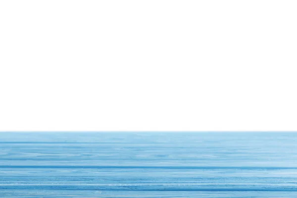 Fond en bois rayé bleu sur fond blanc — Photo de stock