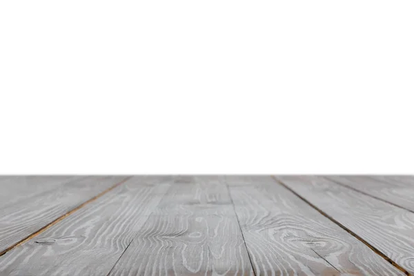 Surface en bois rustique rayé gris sur blanc — Photo de stock