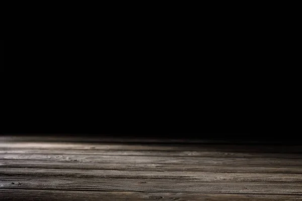 Grey striped rustic wooden background on black — Stock Photo