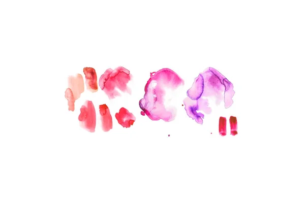 Абстрактные акварельные розовые, фиолетовые и красные брюшки, изолированные на белом — стоковое фото