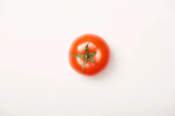 Top view of ripe tomato on white background — Stock Photo