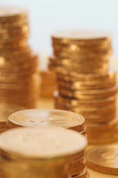 Golden coins with dollar signs isolated on orange with copy space, st patrick day concept — Stock Photo