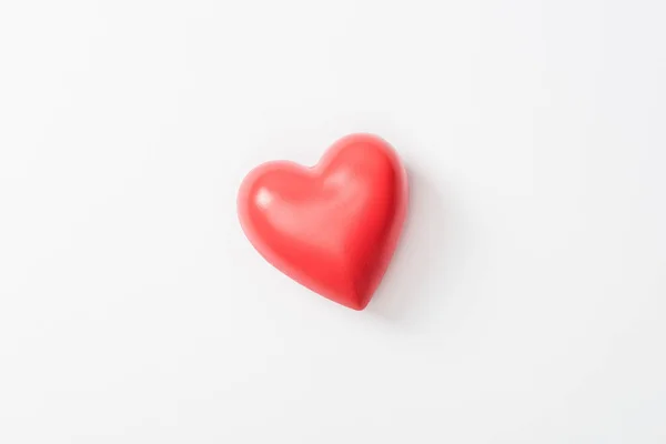 Top view of toy heart on grey background — Stock Photo