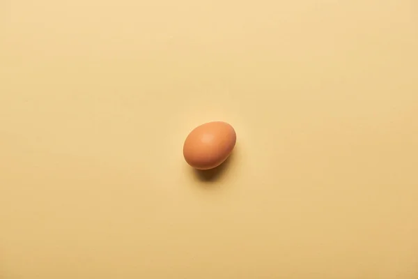 Top view of fresh egg on yellow background — Stock Photo