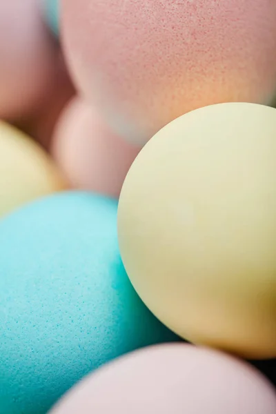 Close up of painted easter chicken eggs — Stock Photo