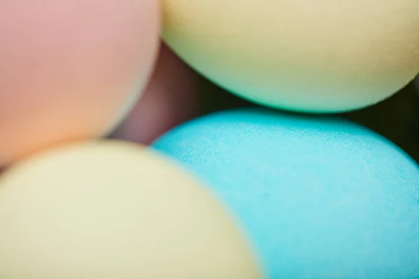 Close up of painted easter chicken eggs — Stock Photo