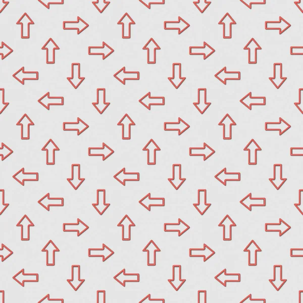 Colagem de padrão de fundo sem costura com ponteiros vermelhos em direções diferentes no fundo cinza — Fotografia de Stock