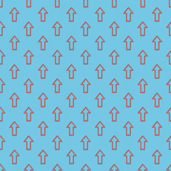 Colagem de padrão de fundo sem costura com ponteiros vermelhos no fundo azul — Fotografia de Stock