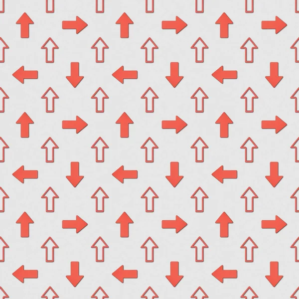 Collage of different red pointers on grey background, seamless background pattern — Stock Photo