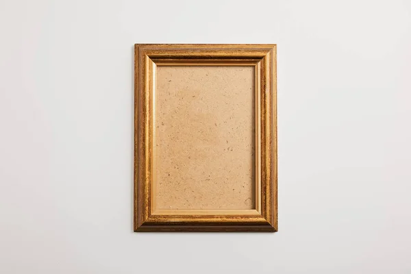 Wooden square frame on white background — Stock Photo