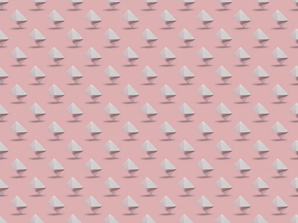 Flache Lage mit weißen und leeren Umschlägen auf rosa Hintergrund mit Kopierraum — Stockfoto