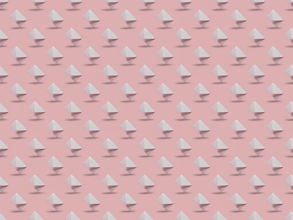 Flat lay com envelopes brancos e vazios sobre fundo rosa com espaço de cópia — Fotografia de Stock