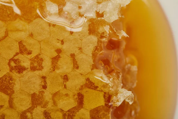 Top view of delicious raw textured Honeycomb with Hexagon pattern — Stock Photo