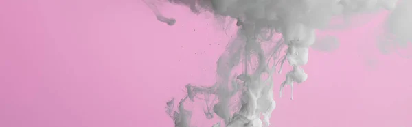 Close up view of white paint splash isolated on pink — Stock Photo