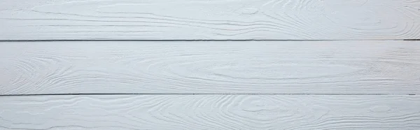 Draufsicht auf weißen Holz strukturierten Hintergrund mit Kopierraum, Panoramaaufnahme — Stockfoto