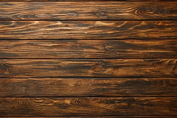 Vista superior de la superficie de madera marrón vacía con espacio de copia - foto de stock