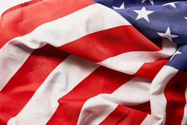 Close up view of crumpled national american flag — Stock Photo