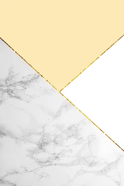 Geometric background with grey marble, white and light yellow colors — Stock Photo