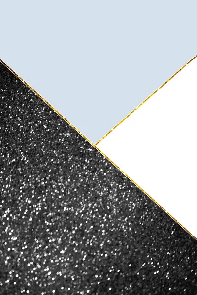 Fondo geométrico con brillo negro, colores blanco y azul claro - foto de stock