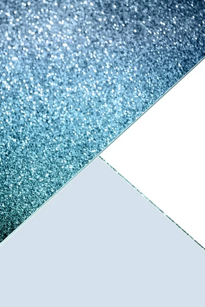 Geometric background with blue glitter, white and light blue colors — Stock Photo