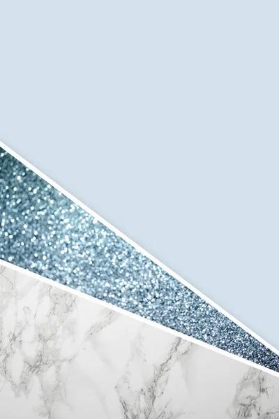 Geometric background with marble, glitter and light blue color — Stock Photo