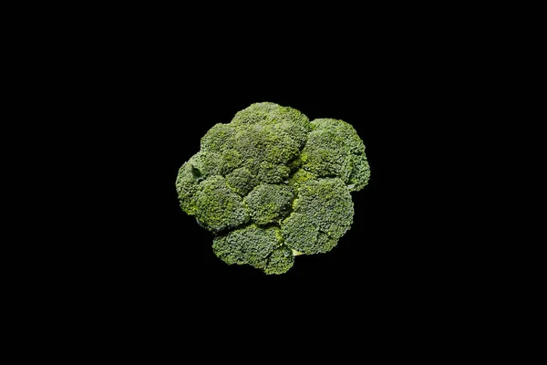 Top view of fresh organic cauliflower isolated on black — Stock Photo