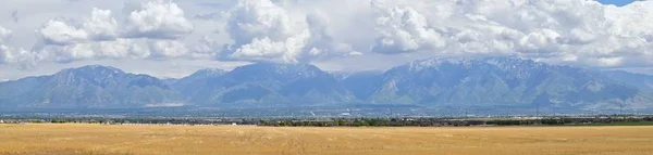 Vista Panorámica Wasatch Front Rocky Mountains Great Salt Lake Valley —  Fotos de Stock