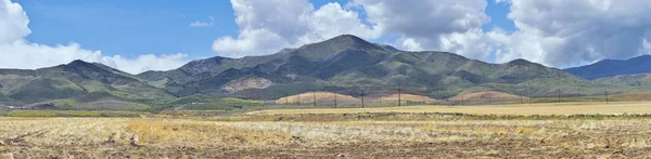 Panorama Cordilheira Oquirrh Que Inclui Mina Bingham Canyon Mina Cobre — Fotografia de Stock