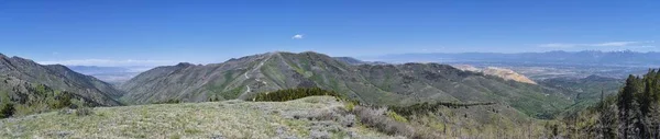 Panoramisch Zicht Van Wasatch Front Rocky Mountains Van Oquirrh Mountains — Stockfoto