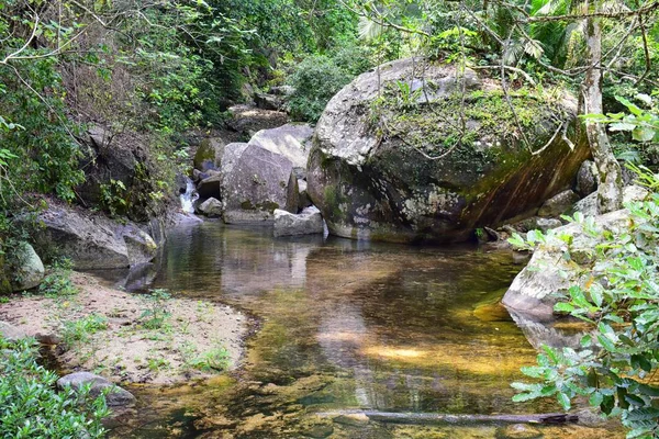 Rio Selva Cachoeira Vista Pequena Aldeia Rural Estrada Para Eden — Fotografia de Stock