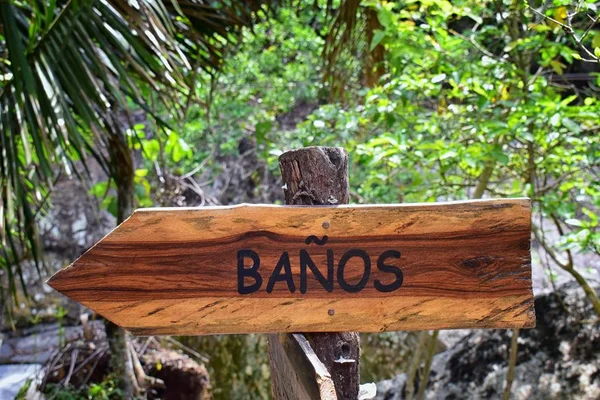Banos Badkamer Teken Trail Eden Door Puerto Vallarta Mexico Waar — Stockfoto