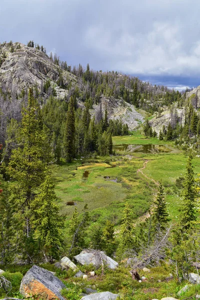 Wind River Sortiment Klippiga Bergen Wyoming Utsikt Från Backpacking Vandring — Stockfoto