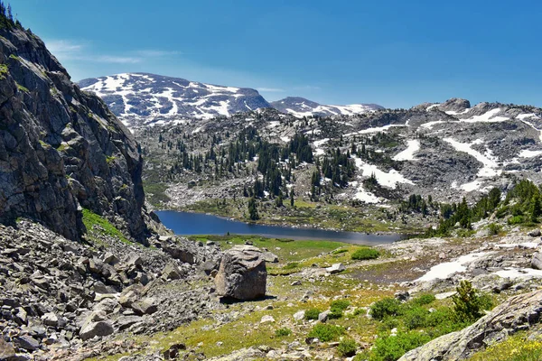 Wind River Range Rocky Mountains Wyoming Vistas Desde Sendero Senderismo — Foto de Stock