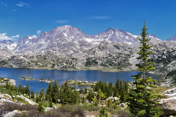 Lago Island Cordillera Del Río Wind Montañas Rocosas Wyoming Vistas — Foto de Stock