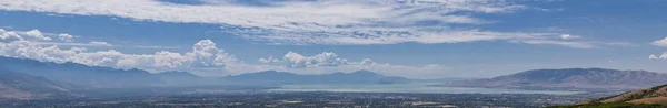 Vista Panorâmica Paisagem Travers Mountain Provo Utah County Utah Lake — Fotografia de Stock