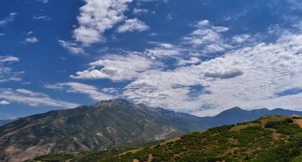 Panorama Landschap Van Wasatch Front Rocky Oquirrh Mountains Rio Tinto — Stockfoto