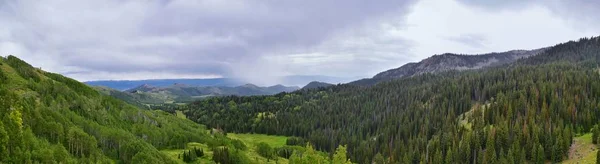 Gwardzista Pass Widoki Panoramiczne Krajobraz Pass Midway Dolinę Heber Wzdłuż — Zdjęcie stockowe
