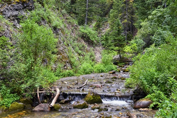 Cascada Arroyo Del Río Vistas Montaña Desde Rutas Senderismo Hasta — Foto de Stock