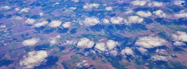 Vista Aérea Paisagem Sobre Estados Centro Oeste Voo Sobre Colorado — Fotografia de Stock