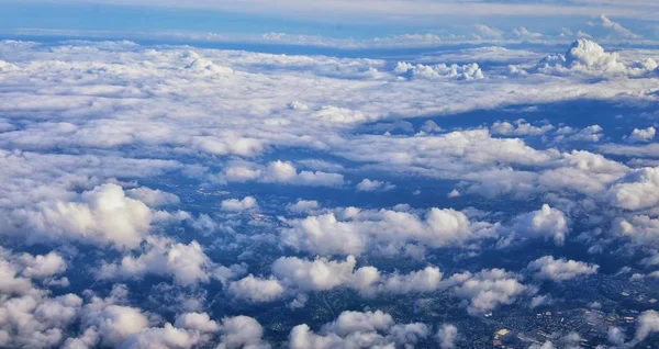 Vista Aérea Cloudscape Sobre Estados Del Medio Oeste Vuelo Sobre — Foto de Stock