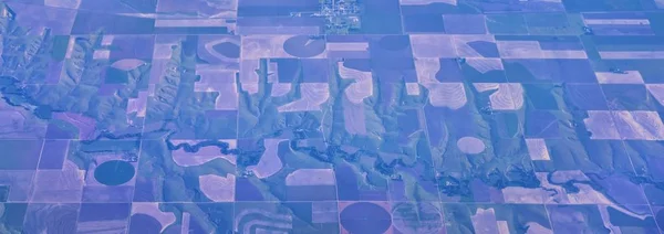 Αεροφωτογραφία Των Καλλιεργειών Κύκλους Και Τετράγωνα Πάνω Από Midwest Κρατών — Φωτογραφία Αρχείου
