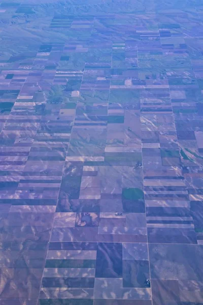 Vista Aérea Círculos Nas Plantações Praças Sobre Estados Centro Oeste — Fotografia de Stock