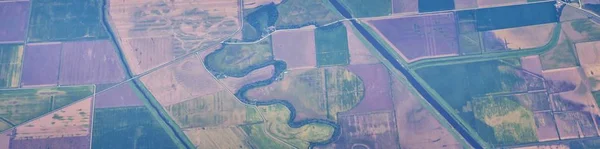 Luchtfoto Van Graancirkels Pleinen Midwest Staten Vlucht Colorado Kansas Missouri — Stockfoto